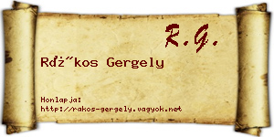 Rákos Gergely névjegykártya